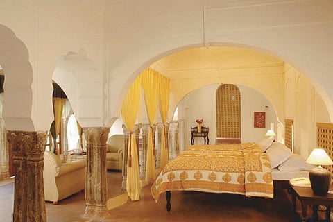 A bedroom in Surajgarh Fort