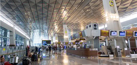 The check-in area of the newest Soekarno-Hatta International Airport terminal