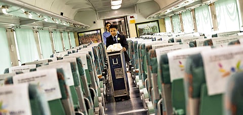 Interiors of an Indian Railways trains