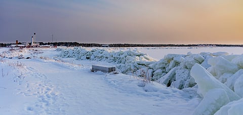 Ice accumulation at Hailuoto Island in Finland