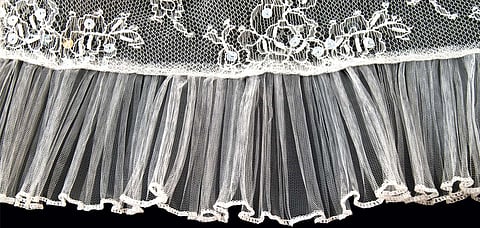 Lace embellishments on a cloth