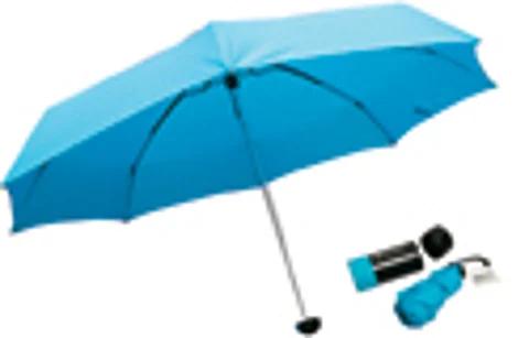 A big umbrella that turns palm-sized when folded