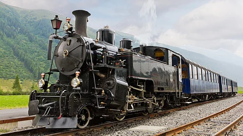 Representational Image The engine of the train spouts artificial steam for a dose of nostalgia