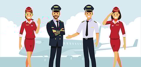 An illustration of a flight crew