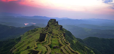 Sunset at Rajgad in Maharashtra