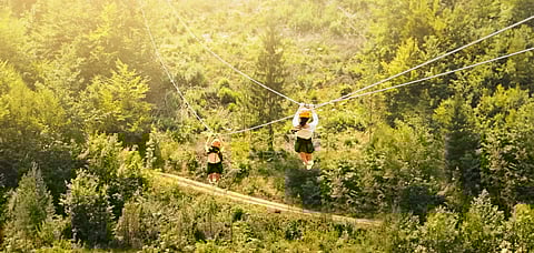 Ziplining is one of the adventure sports available at the Forest Escape Festival