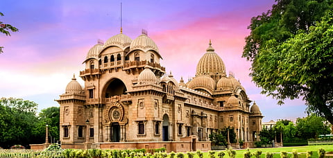 Belur Math is situated on the west bank of the Hooghly River