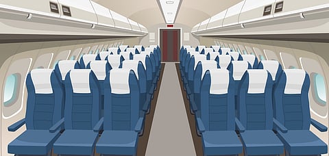 The interior design of an aeroplane