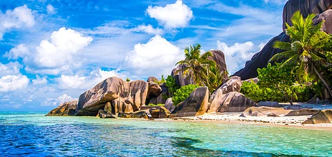 The famous Source d'Argent beach at La Digue Island