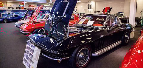 A 1966 Chevrolet Black Sting Ray exhibited at the museum