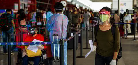 Flying Don't let that face mask slip now