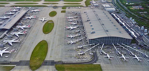 An aerial view of the airport