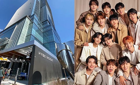 1.ഹൈബിന്റെ ദക്ഷിണകൊറിയയിലെ ആസ്ഥാനമന്ദിരം2.സെവന്റീൻ ബാൻഡ് സംഘം