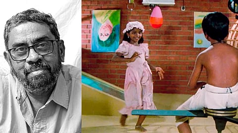 കലാസംവിധായകൻ കെ.ശേഖർ,'മൈഡിയർ കുട്ടിച്ചാത്തനി'ലെ ആലിപ്പഴം പെറുക്കാം എന്ന ഗാനത്തിലെ ദൃശ്യം