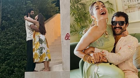 വിജയ് ദേവരകൊണ്ടയും രശ്മിക മന്ദാനയും തായ്ലൻഡിൽ ഹണിമൂൺ ദിനങ്ങൾക്കിടെ,വിജയ് ദേവരകൊണ്ടയും രശ്മിക മന്ദാനയും വിവാഹവിരുന്നിൽ