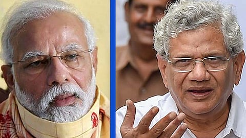 প্রধানমন্ত্রী নরেন্দ্র মোদী ও সীতারাম ইয়েচুরি