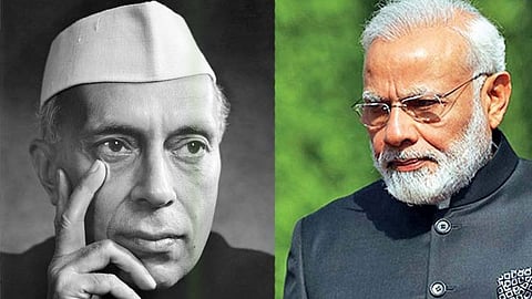 জওহর লাল নেহেরু ও নরেন্দ্র মোদী