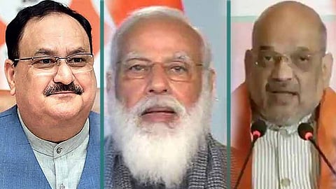 জে পি নাড্ডা, নরেন্দ্র মোদী ও অমিত শাহ
