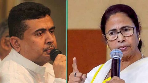 মমতা বন্দ্যোপাধ্যায় ও শুভেন্দু অধিকারী