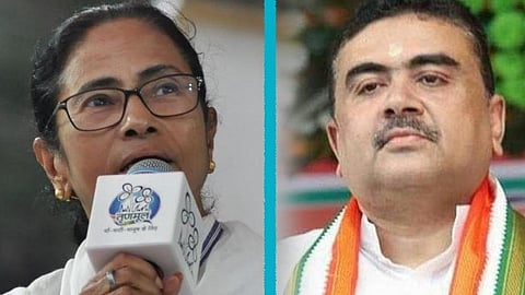 মমতা বন্দ্যোপাধ্যায় ও শুভেন্দু অধিকারী