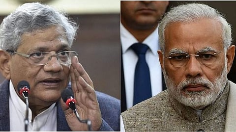 সীতারাম ইয়েচুরি ও নরেন্দ্র মোদী