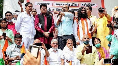 র্যালির নেতৃত্ব দিচ্ছেন বিজেপি নেতা অশ্বিনী উপাধ্যায়