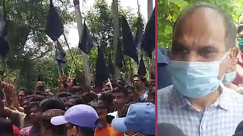 রানীনগরে অধীর চৌধুরীকে কালো পতাকা