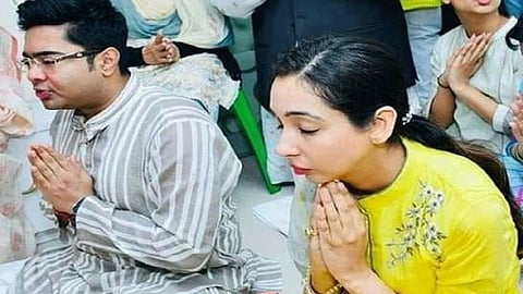 অভিষেক বন্দ্যোপাধ্যায় ও স্ত্রী রুজিরা বন্দ্যোপাধ্যায়
