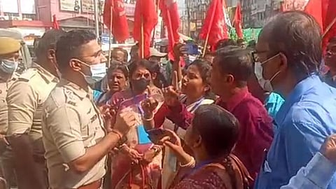 পশ্চিম আগরতলায় সিপিআইএম-এর বিক্ষোভ