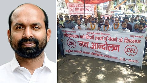 সিপিআইএম সংসদ ভি শিবদাসন (বামে)