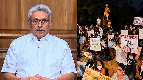 গোটাবায়া রাজাপক্ষে (বামে)