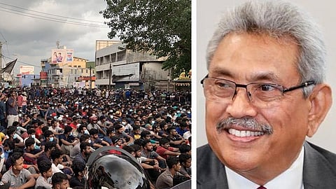 শ্রীলঙ্কায় রাষ্ট্রপতি গোটাবায়া রাজাপক্ষের বিরুদ্ধে সাধারণ মানুষের বিক্ষোভ