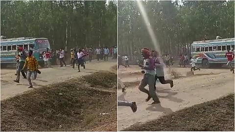 দৌড়ে পালাচ্ছেন তৃণমূল কর্মীরা