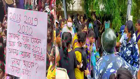 নিয়োগে দুর্নীতির অভিযোগ, নার্সিং চাকরিপ্রার্থীদের বিক্ষোভে ২য় দিনেও উত্তাল সল্টলেক চত্বর