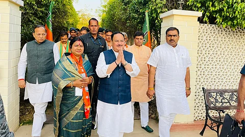 বিজেপি সভাপতি জে পি নাড্ডার সঙ্গে শোভারানী কুশওয়াহা