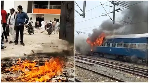 জ্বলছে বিজেপি পার্টি অফিস ও ট্রেন