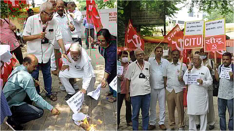 বিদ্যুৎ বিল প্রত্যাহারের দাবিতে বিক্ষোভ সিটুর
