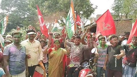 দেওয়ানসরাই গ্রাম পঞ্চায়েত তৃণমূলের হাতছাড়া হবার পর বাম কংগ্রেস জোটের সমর্থকদের উল্লাস