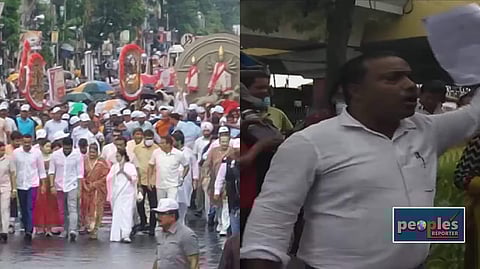 একদিকে মুখ্যমন্ত্রীর বর্ণাঢ্য মিছিল এবং অন্যদিকে চাকরিপ্রার্থীদের মিছিল