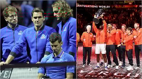 হতাশ জকোভিচ-ফেডেরাররা, ট্রফি হাতে ওয়ার্ল্ড টিম