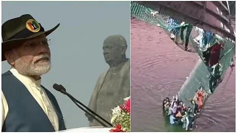 দুর্ঘটনাস্থলে না গিয়ে স্ট্যাচু অফ ইউনিটিতে গেলেন মোদী