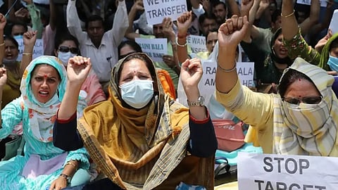 কাশ্মীরী পণ্ডিতদের বিক্ষোভ