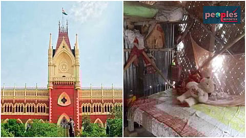 হাঁসখালির নির্যাতিতার ঘর (ডানে)