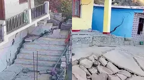 বাড়িতে, রাস্তায় ফাটল