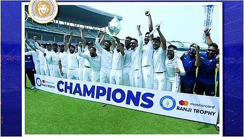 ট্রফি জয়ের পর সৌরাষ্ট্র দল