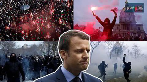 France Strike: ম্যাক্রোঁ সরকারের ‘পেনশন সংস্কার নীতি‘র বিরুদ্ধে ধর্মঘটে ১০ লক্ষের বেশি মানুষ