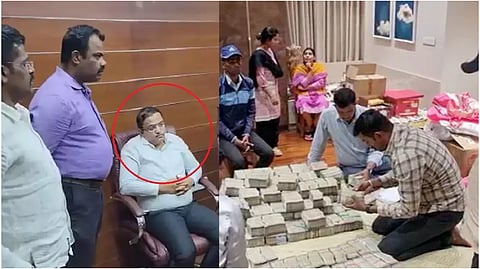 অভিযুক্ত প্রশান্ত এবং তাঁর বাড়ি থেকে উদ্ধার করা টাকা