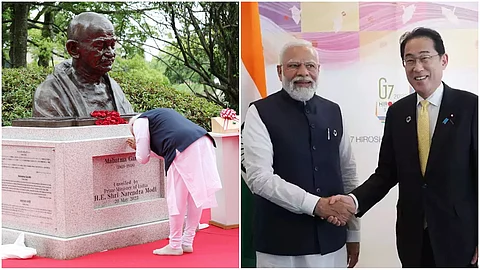 জাপানে মহাত্মা গান্ধীর মূর্তি উন্মোচন মোদীর