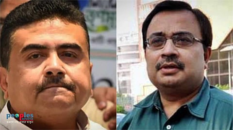 বিজেপি নেতা শুভেন্দু অধিকারী ও তৃণমূল নেতা কুণাল ঘোষ