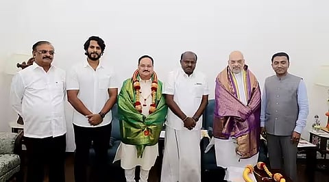 কুমারাস্বামীর সঙ্গে সাক্ষাৎ অমিত শাহ এবং জেপি নাড্ডা